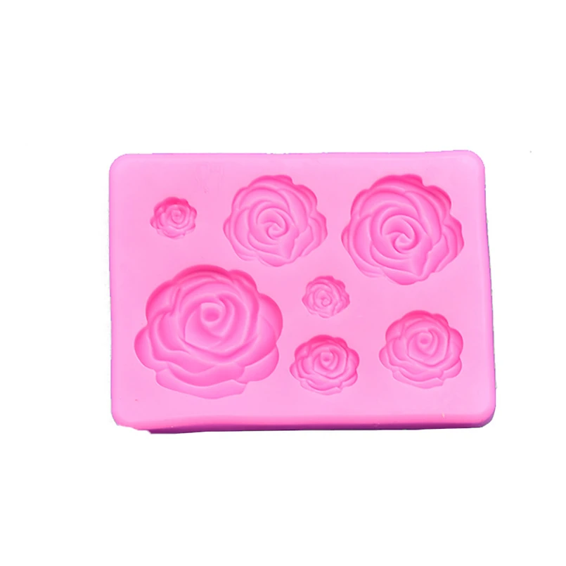 Fondant Silicone Mold DIY Chocolate Rose Flower Silicone Cake Mold Craft Soap Fimo Polymer Clay Resin Decorating #4D21 (2)