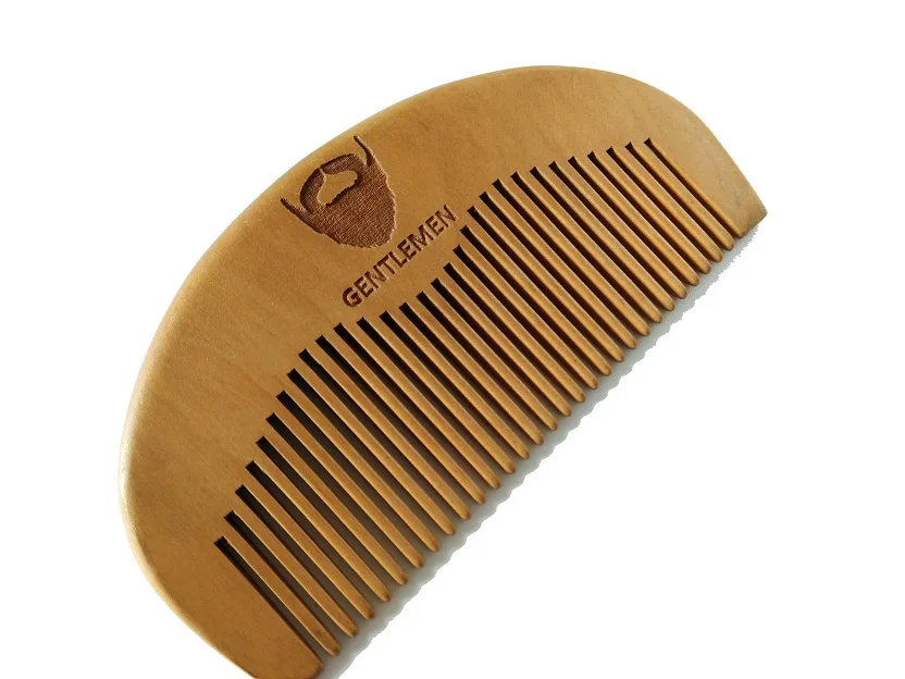 Деревянная карманная Расческа для бороды,, маленькая персиковая деревянная расческа для волос, расческа для макияжа, инструмент для джентльменов, уход за бородой, гравировка логотипа