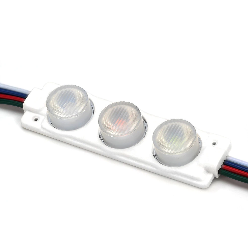 50 шт. DC12V светодиодный модуль 3 светодиода s/шт. 3030 R/G/B инъекционный объектив