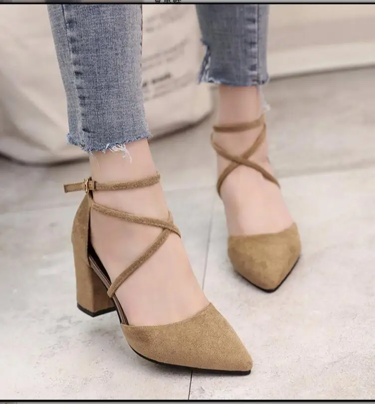 

2018 pointed toe with high heels and high heels with a pair of chunxia single shoes sandalia feminina