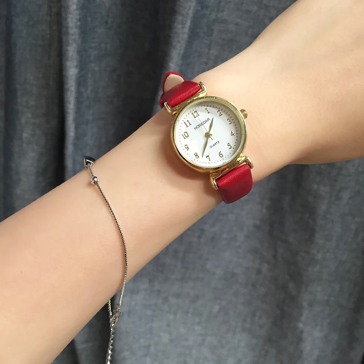 HOREDAR Vintage Gold Women Watch Top Luxury Brand Quartz Watches Women Simple Small Dial Wristwatch gift box relojes hombre 2017