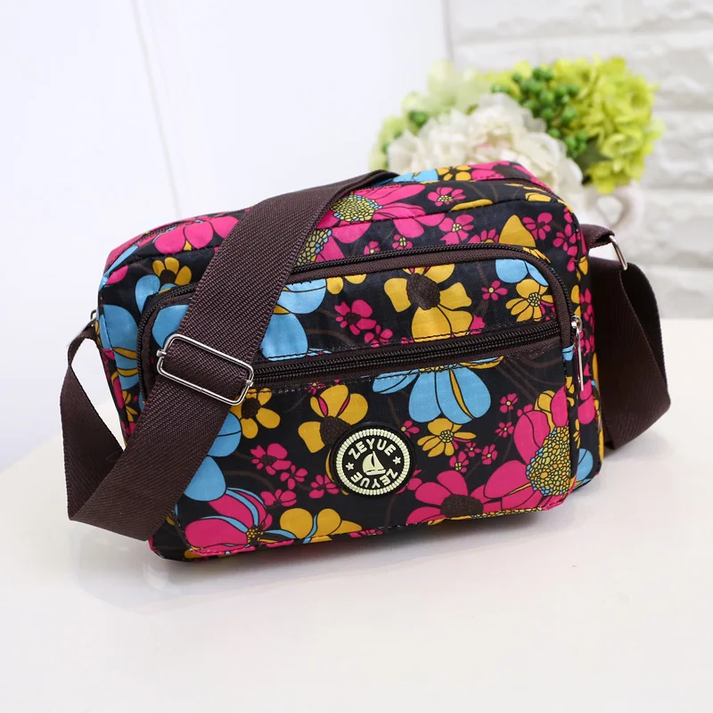 الأزياء Crossbody حقائب للنساء 2019 امرأة النايلون حقيبة زهرة حقيبة ساع عارضة الأم أكياس حقيبة قماش قنب Bolsas Femininas