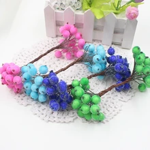 200 шт мини пластиковые ягоды ручной работы искусственный цветок свадебное оформление букета DIY ВЕНОК подарок Скрапбукинг Ремесло поддельные цветы