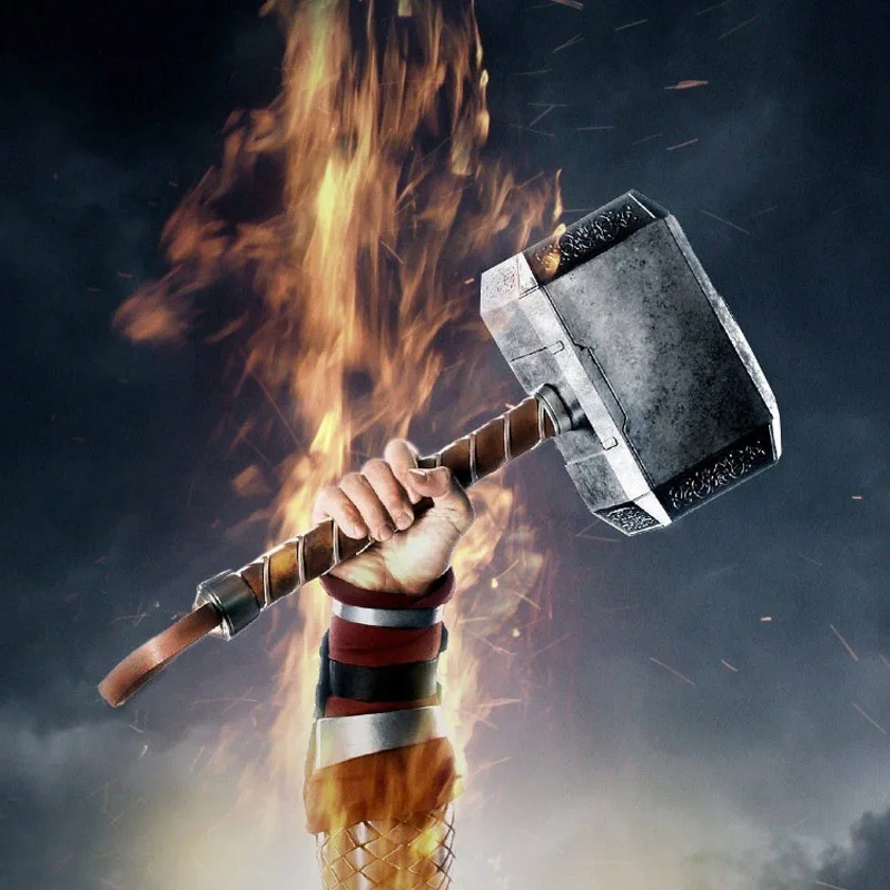 

44cm Thor's Hammer axe Cosplay 1:1 Avengers 4 Figure Weapons Model Kids Movie Role Playing Safety PU Material Collection Toy