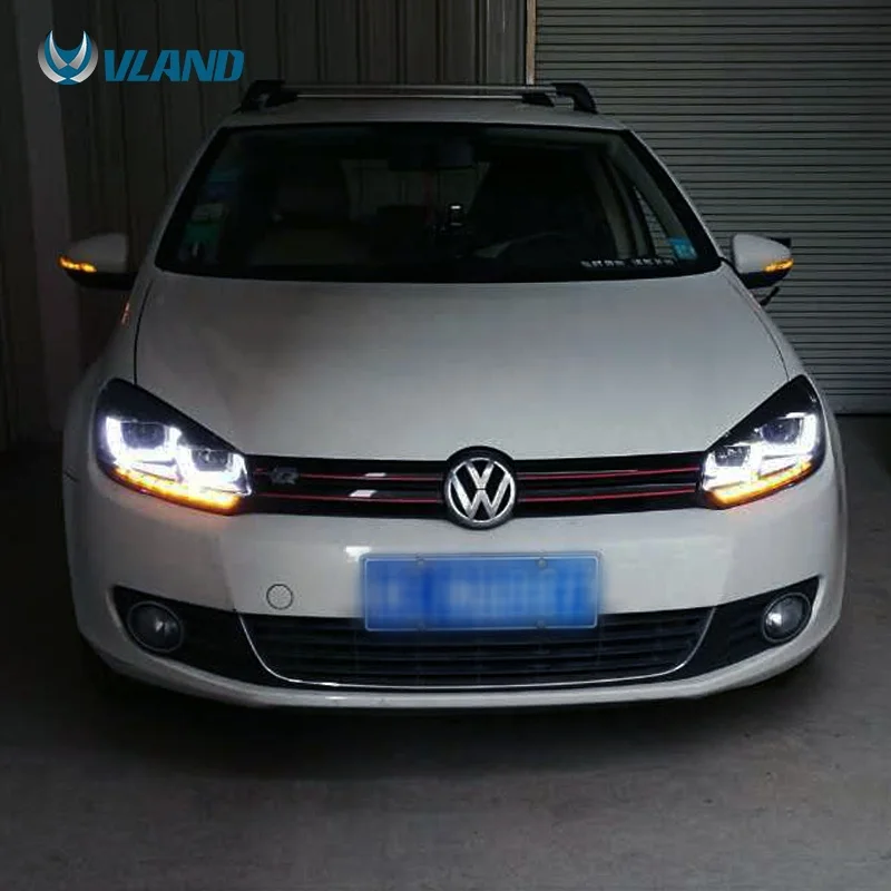 Led U Style Demon Eyes Head Lamp For Volkswagen Golf 6 Mk6 Headlights 2010 2015 Bi Xenon Lens Double Beam Hid Kit Car Light Assembly Aliexpress