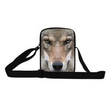 Dispalang животного мужские маленькие сумки через плечо круто Волк женщины сумка для мальчиков-подростков Повседневная дорожная сумка Bolsa feminina Mujer