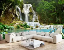 

Custom photo Non-woven mural 3d wallpapers for living room Mountain water falls decoration painting 3d wall murals wallpaper