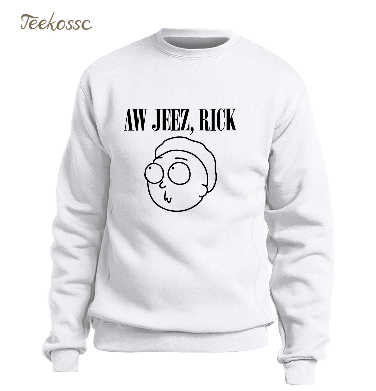 White rick and morty sweatshirt Clearance