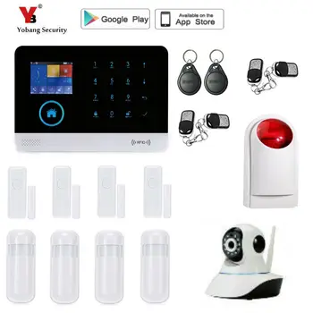 Yobang Security Wireless wifi GSM Home Security Alarm System IOS Android APP Security Alarm System with Wireless siren golden security g90b plus 3g gsm wifi ios android app control home security alarm system fire alarm kit 720p wifi ip camera