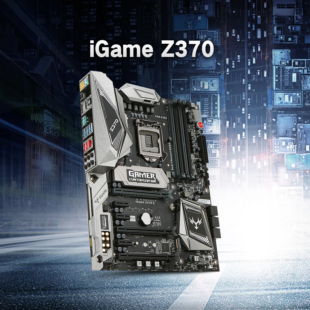 Красочная материнская плата iGame Vulcan X Z370 LGA 1151 DDR4 SATA 6 ГБ/сек. материнская плата по стандарту ATX материнская плата 2 M.2 фронтальная USB3.0 2-Way SLI Pro Gaming