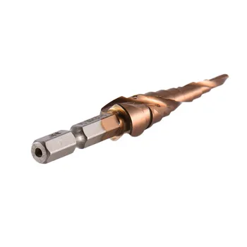 

1Pc Hex Shank 3-14 mm HSS CO M35 Stainless Steel Metal Step Drill Bit Spiral Groove Cutter Drilling Hole Saw Tool