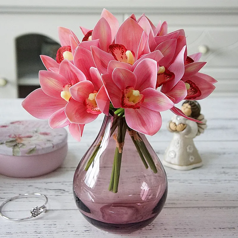 

4pcs/lot Real Touch Silk Butterfly Orchid artificial flowers party home decor wedding decoration Decorative fake flower 52741