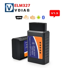 Free shipping elm327 Bluetooth obd2 version v1.5 ELM 327 obd 2 ELM327 BT obdii support smartphone and PC Car diagnostic cable