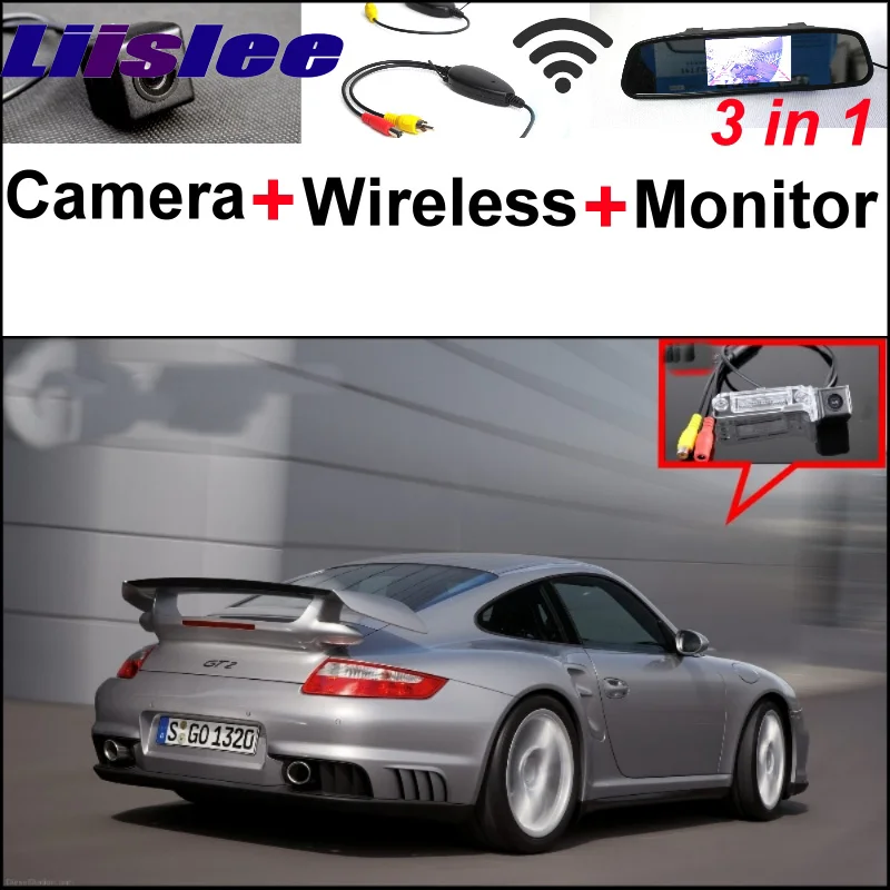 

3 in1 Special Rear View Camera + Wireless Receiver + Mirror Monitor Back Up Parking System For Porsche 911 Turbo GT2 2001~2005