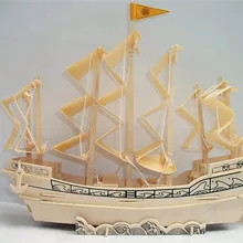 3D деревянная модель «сделай сам» головоломка игрушка для малышей подарок ручная работа сборка деревянная игра Китайский древний Парусник в династии Мин Корабль Лодка комплект