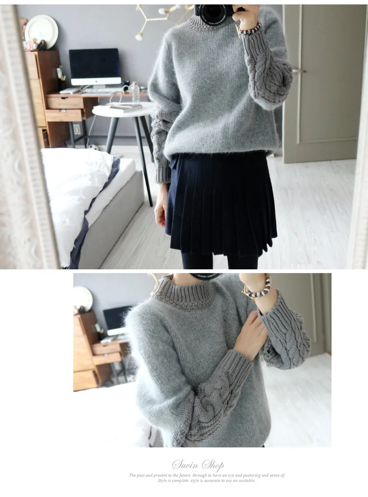 2019 New Fashion Women Sweater Long Sleeve Stretched Solid Sweater Tops Thicken Warm Knitting Sweaters 2019 New Fashion Women Sweater Long Sleeve Stretched Solid Sweater Tops Thicken Warm Knitting Sweaters
