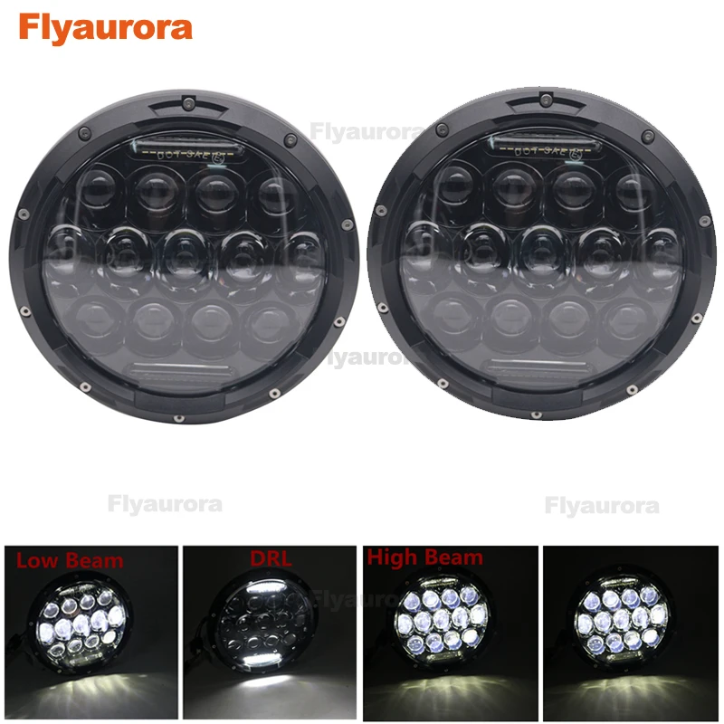

7inch Round LED Headlight Angle Eyes Headlamp for Lada Niva 4x4 suzuki Samurai Hummer H1H2 Projection Headlight for VAZ 2101