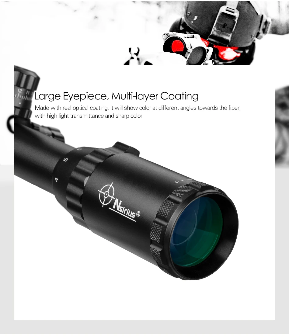 Rifle de ar ao ar Nsirius Precisão Óptica Vermelho & Verde Iluminado Mil Dot Rifle Scope Caça Escopo Livre 4-16x50 Aoe 5 Lunetas Riflescopes