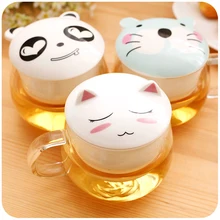 Kreative Niedlichen Cartoon Tier Chinesischen Tee-Set Tee Tasse mit Keramik porzellan Filter und Deckel 300 ml Klar Schönen Becher Glas Teetasse