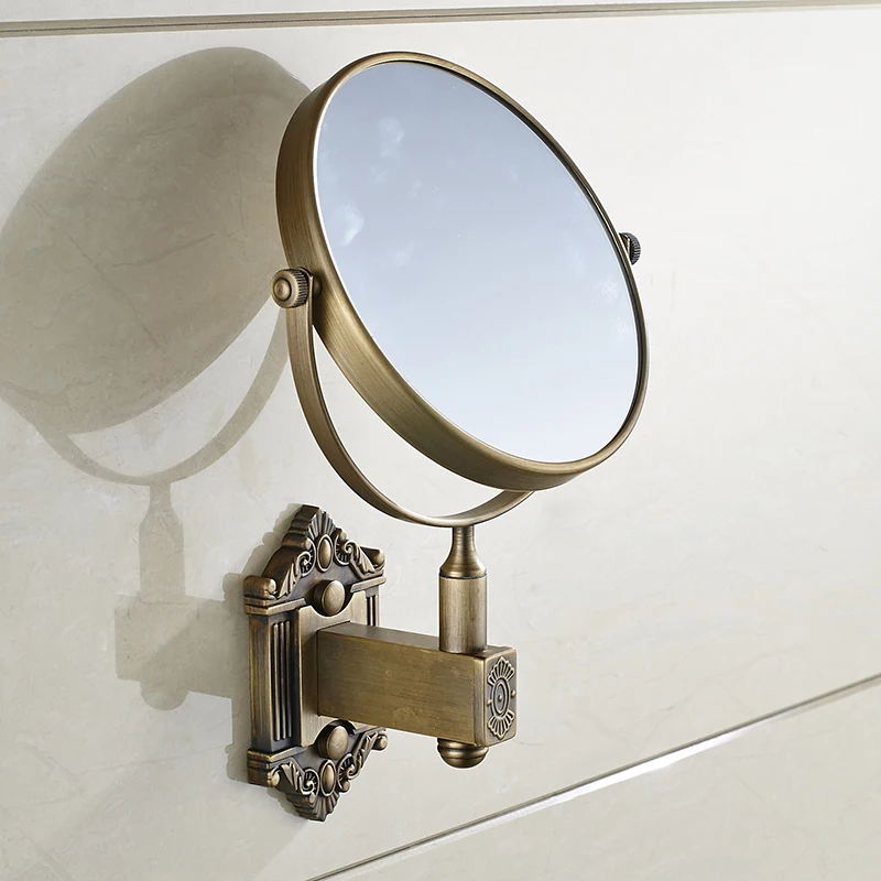 Vidric Bath Mirrors Antique Brass 3 X Magnifying Mirror 6 Inch Round