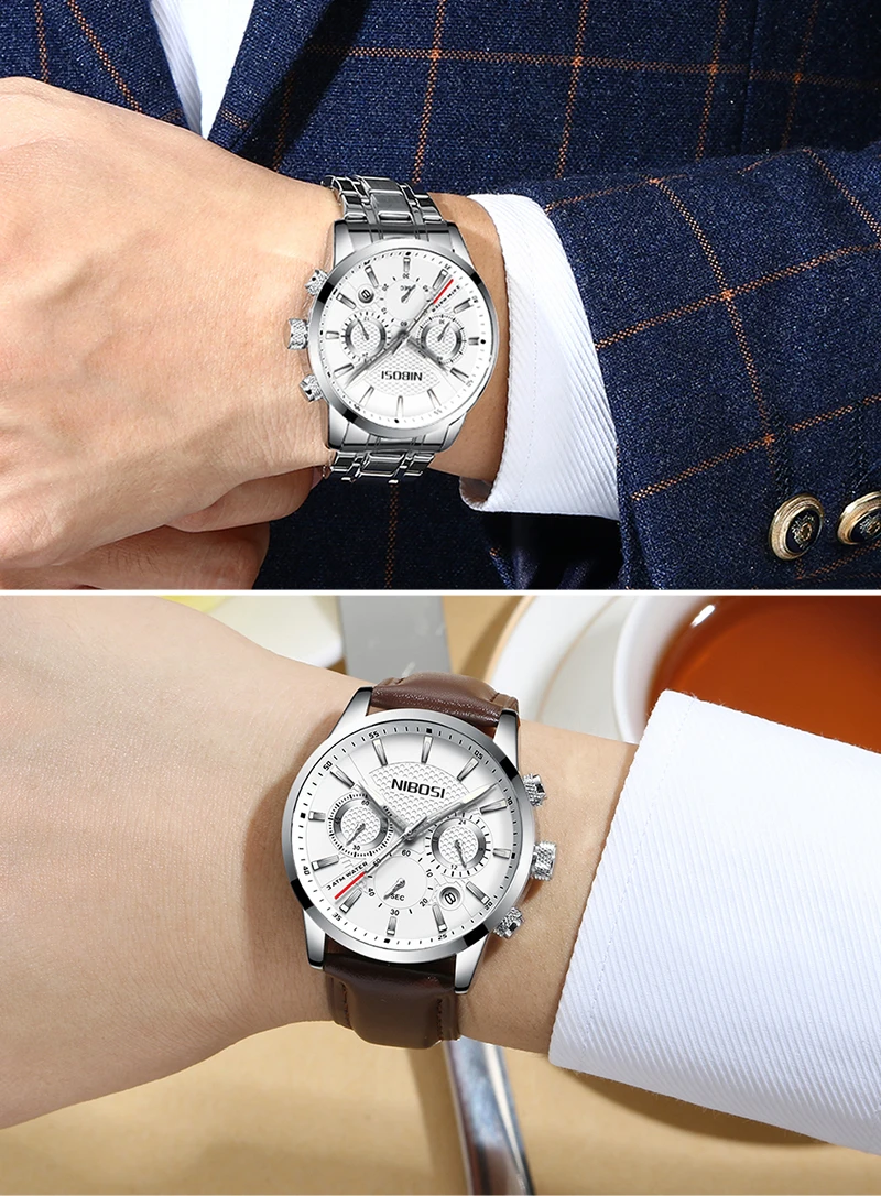 Relogio Masculino Esportivo NIBOSI Sport Watches For Men Top Brand Luxury Waterproof Men Watch Leather Strap Black Clock Male    (26)