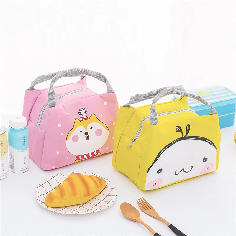 New Cute Animals Waterproof Lunch Bag Women Girls Student Lunch Box Thermo Bag Office School Picnic Cooler Bag Lancheira Termica