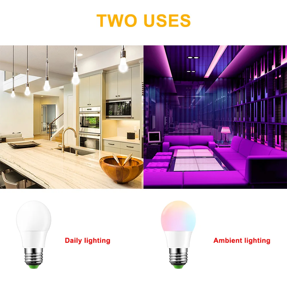 5 Вт RGB Светодиодная лампа E27 изменение цвета атмосферное освещение вспышка