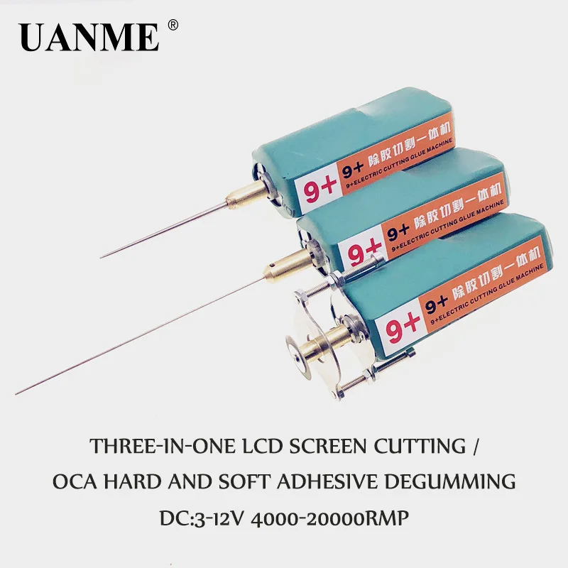 

UANME 2IN1 ample power LCD screen cutting machine + Cold screen OCA adhesive Delete glue tool Adjustable speed Degumming