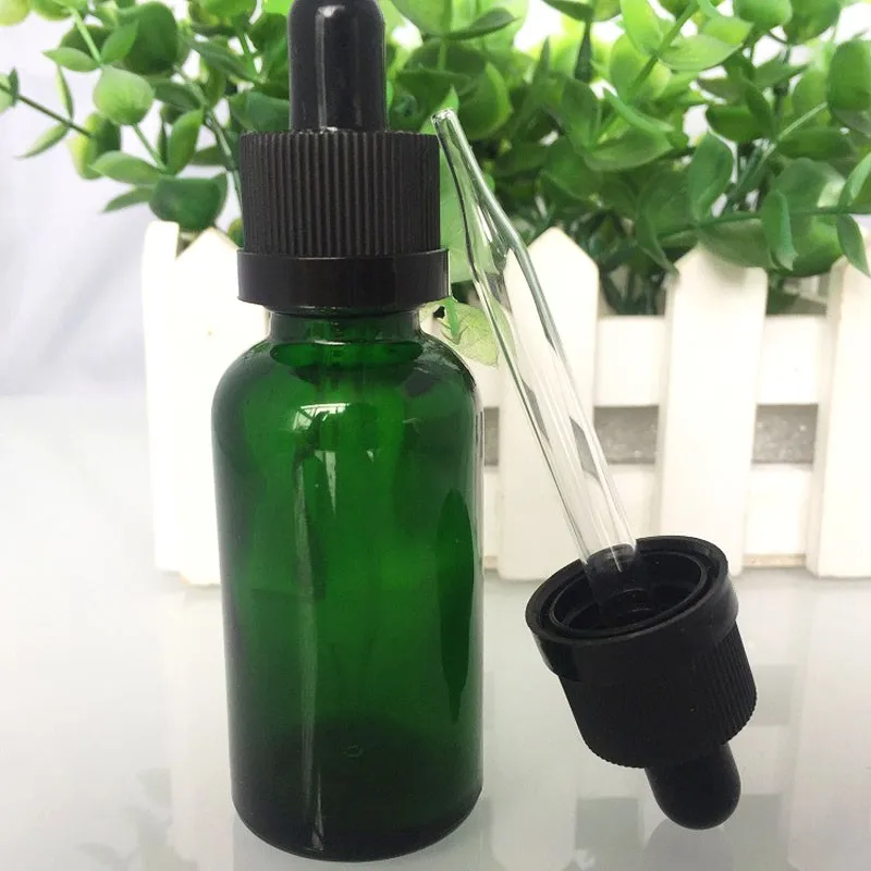 Download 800pcs Green 30ml Glass Dropper Bottles With Black Rubber Bulb Dropper Essential Oil Glass ...