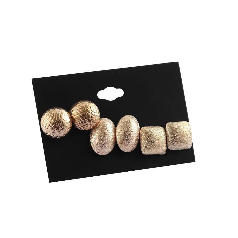 

3 Pairs/set Fashion Round Oval Women's Jewelry Wholesale Girls Birthday Party Alloy Earrings Set Mashup Earrings Gift For Women