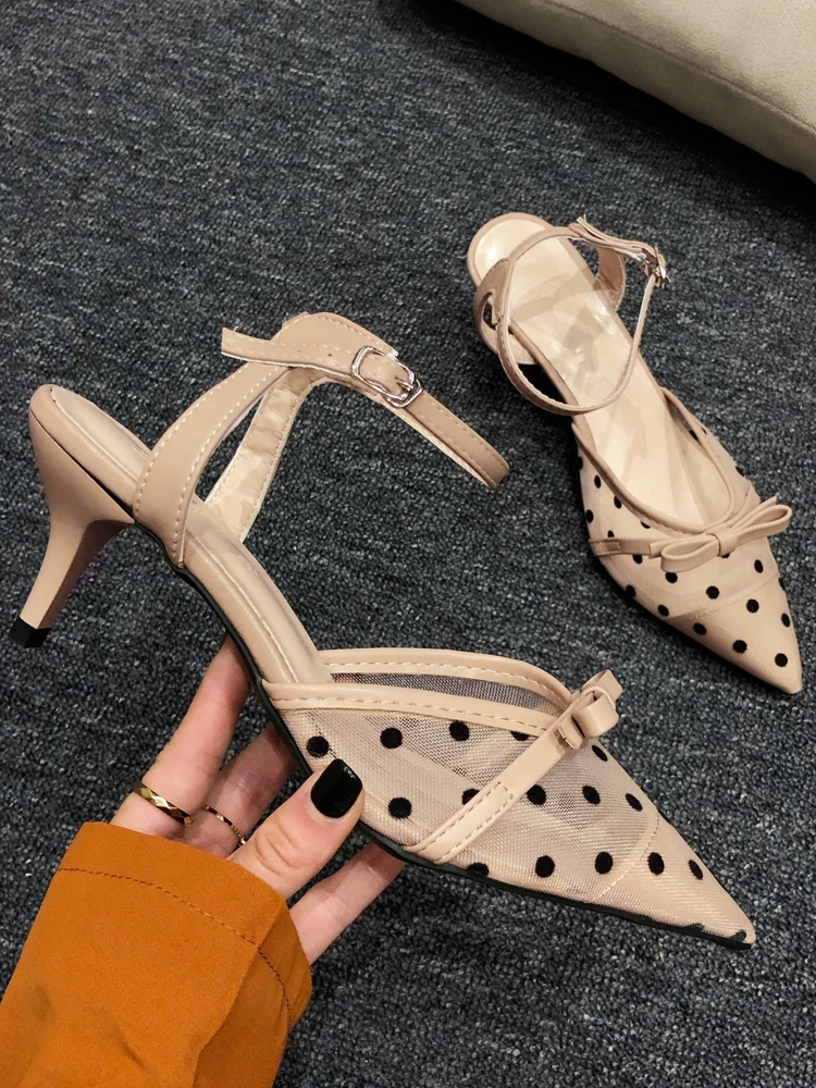 Женская обувь; коллекция года; нежная обувь на высоком каблуке-шпильке; Новинка; женские сандалии с сетчатым верхом; baotou