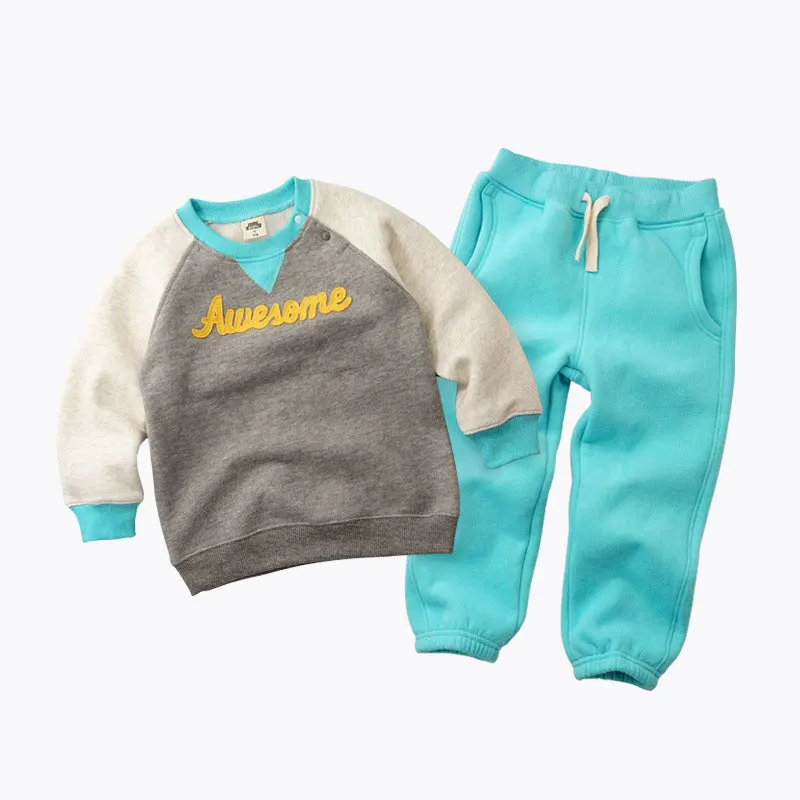 Hp-03 осенне-зимние детские комплекты одежды для мальчиков и девочек на От 1 до 5 лет из плотного хлопкового флиса - Цвет: 2