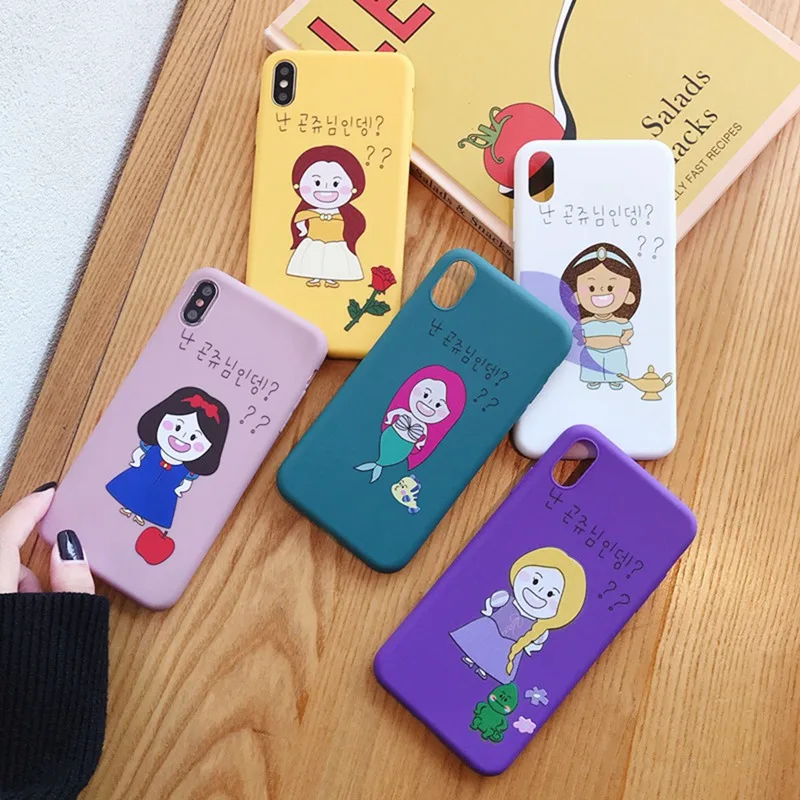 

Cartoon Mermaid Princess phone case for iphone XS Max XS XR X candy silicone shell for iphone 6 6s 7 8 Plus Cover