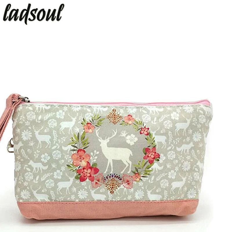 

LADSOUL 2018 Fashion Cosmetic Bag High Quality Makeup Bag Cartoon Printing Organizer Bags Canvas Portable Storage Bags A1339/g