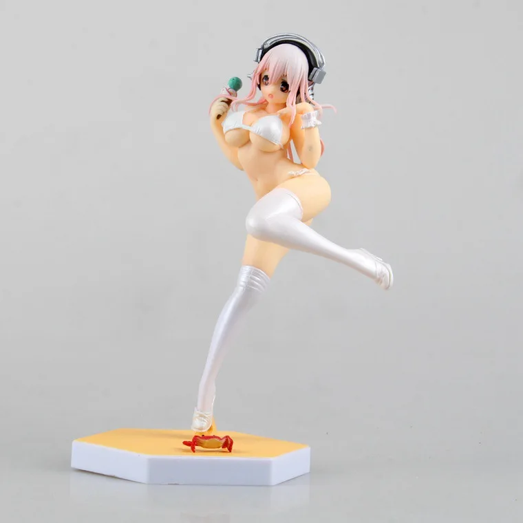 

Anime Super Sonico White Swimsuit Ver PVC Action Figure Collectible Model doll toy 16.5cm