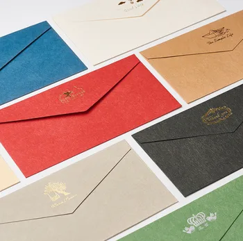 

2018 New 100pcs Retro Elegant Bronzing Upscale Business Invitation Envelopes