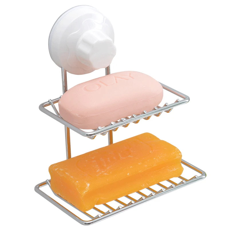 Kitchen Tools Bathroom Accessories Soap Holder 2 Layer Suction Holder