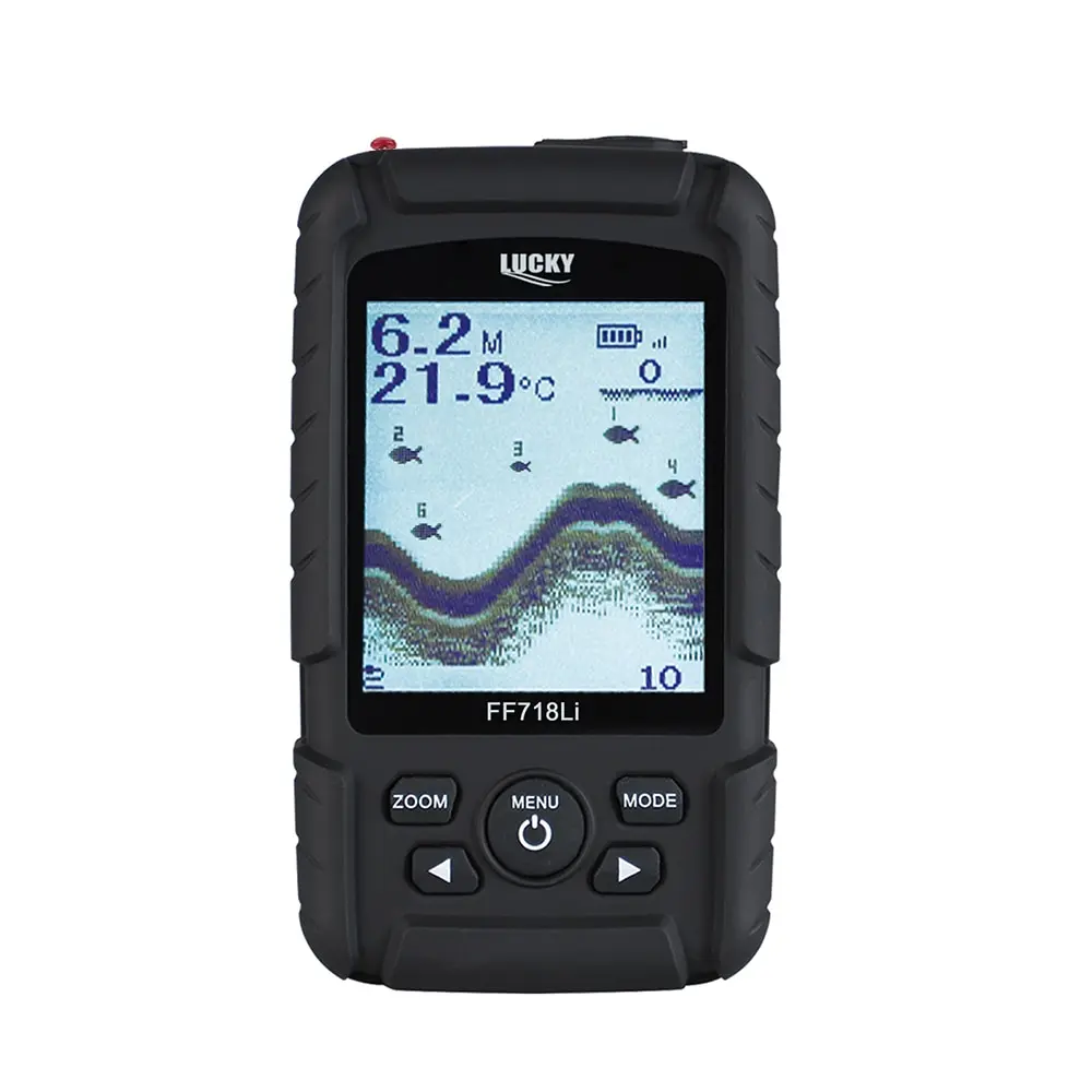 محظوظ FF718Li المحمولة LCD صياد السمك السلكية اللاسلكية عمق سونار الاستشعار مسبار إنذار محول 100 M دي Pesca