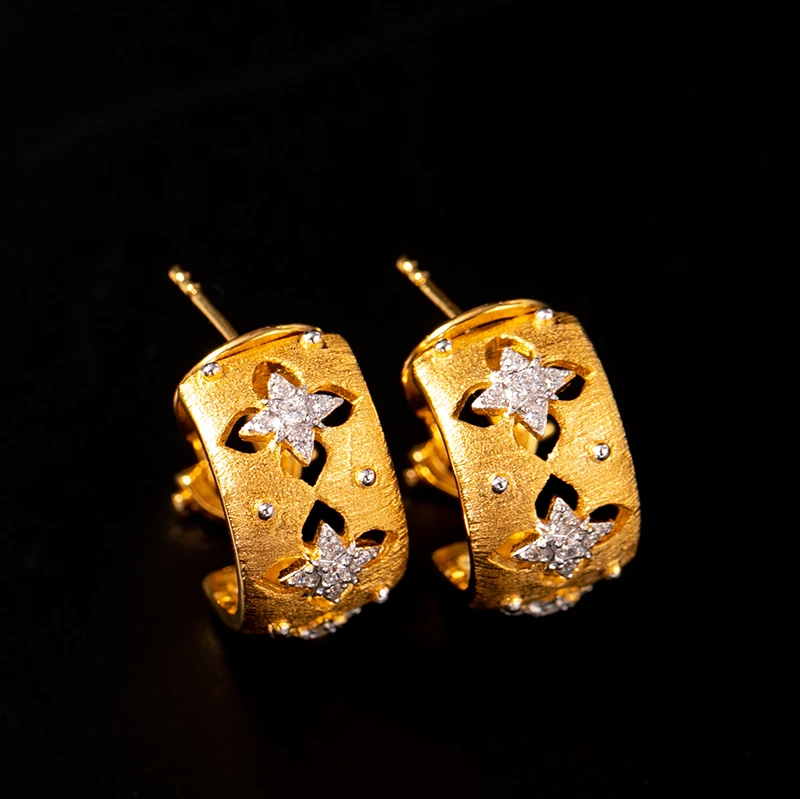  925 argent Zircon oreille goujon bijoux femmes cour européenne style vintage