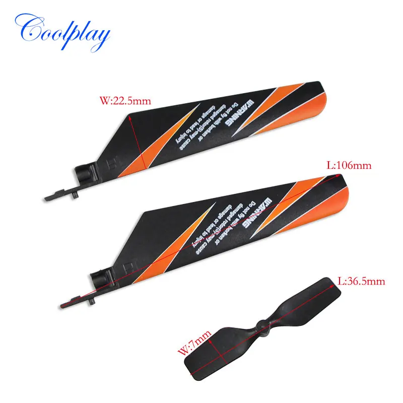 

Wltoys Main Blade + Tail Blade Spare Parts for WL V911 2.4G 4CH Single Propeller RC Helicopter }