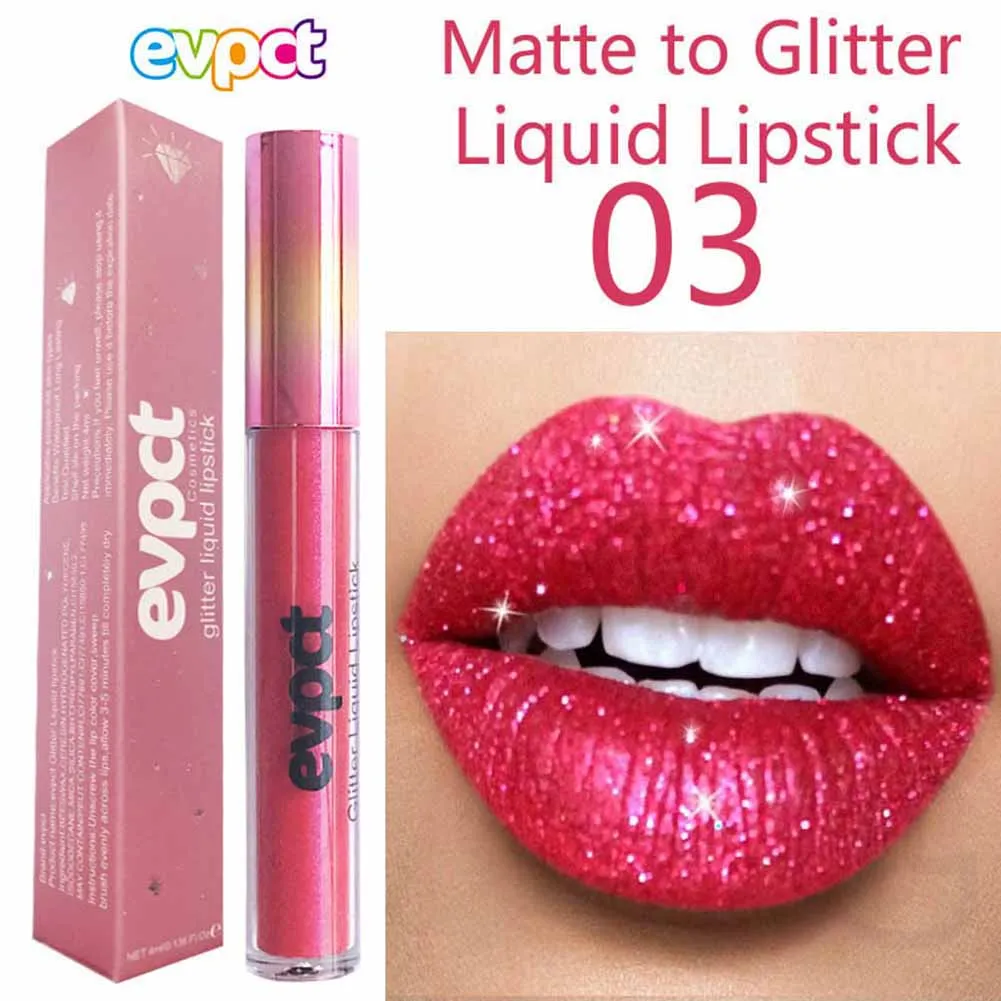

New Hot Glitter Liquid Lipstick Waterproof Long Lasting Lips Makeup Sequins Lip Gloss Cosmetic HJL2018 For Beauty