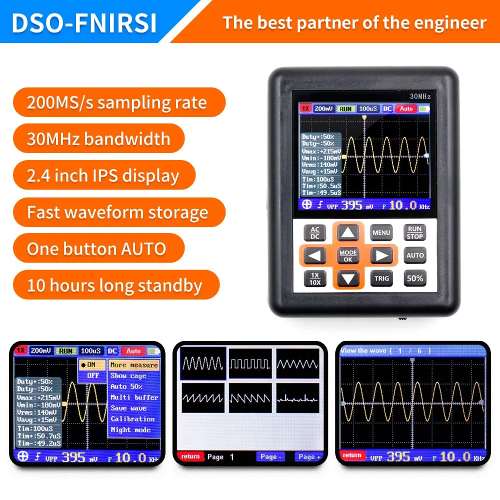 DSO FNIRSI ручной Мини Портативный цифровой осциллограф 30 м пропускной способности 200