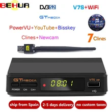 New GTmedia v7 Upgrade Digital Satellite TV receiver Full 1080P DVB-S2 V7S HD+USB WIFI with 1 Year Europe clines Decoder TV Box
