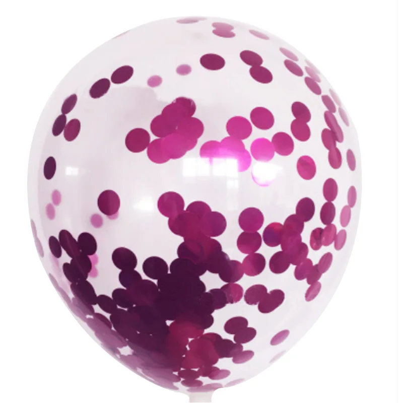 Конфетти Воздушные шары 5 шт. 12 дюймов прозрачный воздушный шар из латекса Золотой Серебряный Конфетти Для Свадебные украшения для вечеринки, дня рождения мяч для очищения - Цвет: Rose