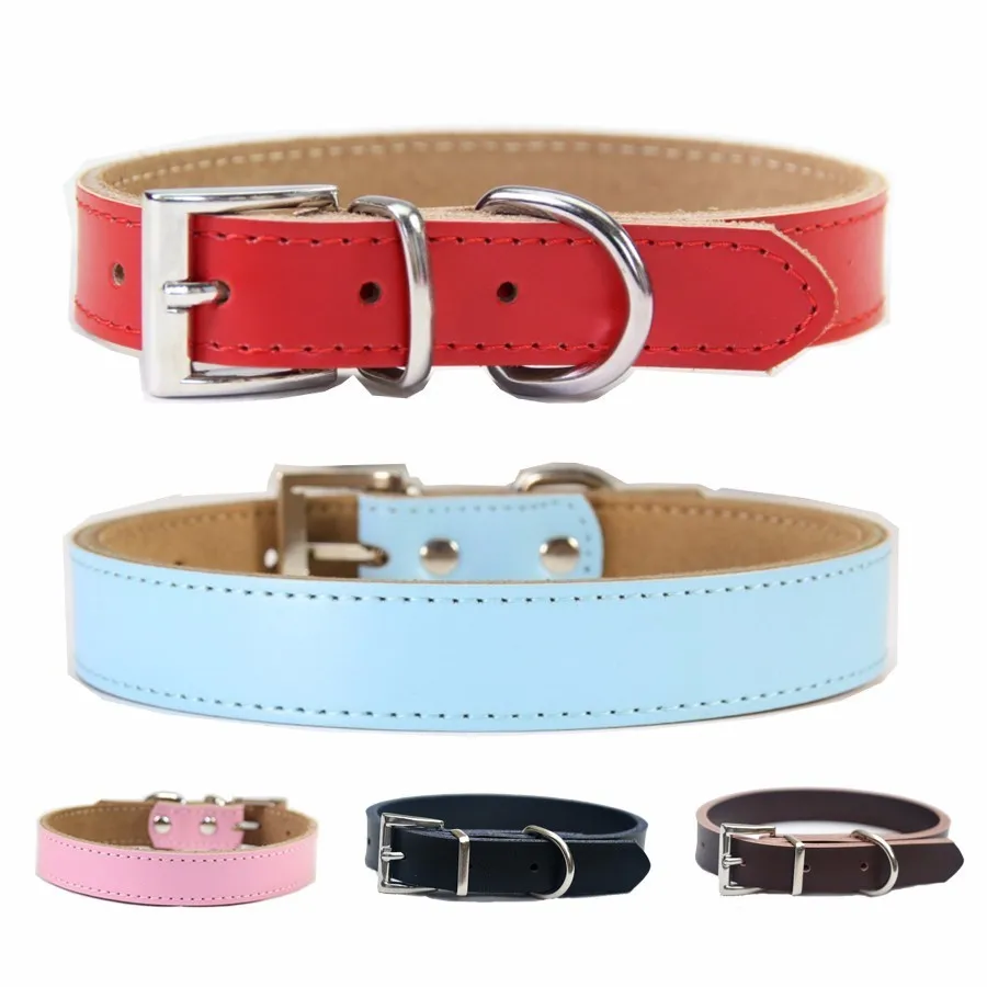 Genuine Leather Dog Collar Design Zinc Buckle Durable Chihuahua Small Pet Puppy Dog Cat Collar
