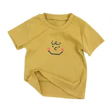 Летние детские футболки, хлопковые топы с принтом с героями мультфильмов, блузка, повседневные футболки с короткими рукавами для детей, для мальчиков и девочек