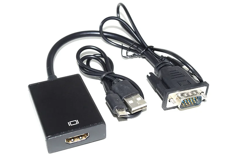 

VGA to HDMI Audio Converter Adapter Cable 1080P Analog to Digital Video Audio Converter for PC Laptop to HDTV Projector
