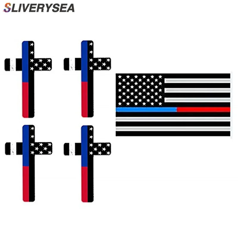 

Reflective Thin Blue line Car Sticker-Thin Blue Line US Flag Punisher Skull Dark Night Decals American USA Flag Vinyl Stickers