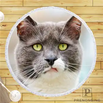 

Custom DIY Customized Microfiber Fabric cat-ipad-wallpaper- Round Beach Blanket Towel Printed on Demand 150cm #19-01-28-1-12