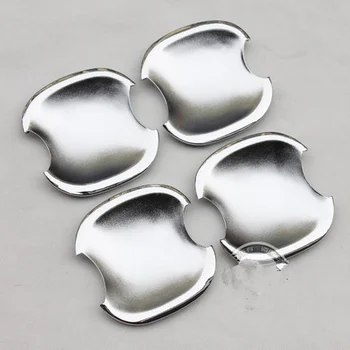 

FUNDUOO New Chrome Car Side Door Handle Cup Bowl Cover Trim Sticker For Hyundai Accent 2007 2008 2009 2010 2011 Free Shipping